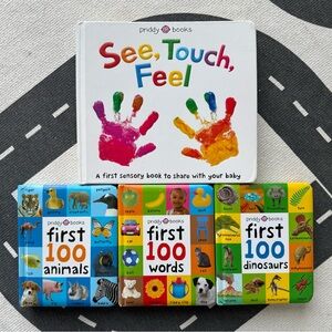 Priddy Books First 100 Words + Sensory Board Book Bundle